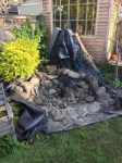 Pond empty with rocks&nbsp;front